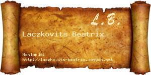 Laczkovits Beatrix névjegykártya